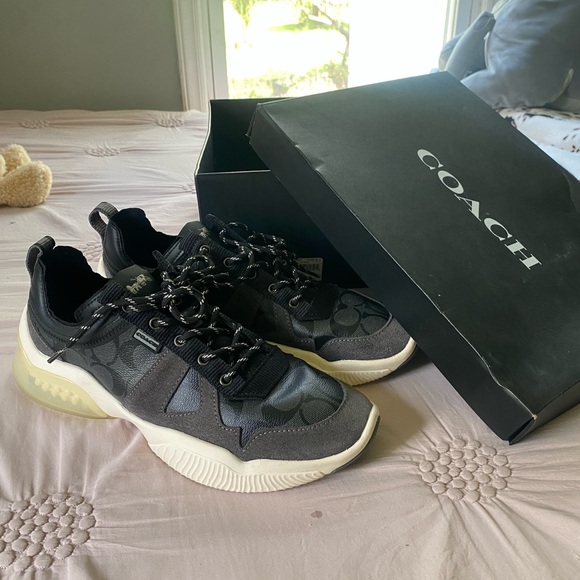 Coach Charcoal and Cream Sneakers - Picture 1 of 8